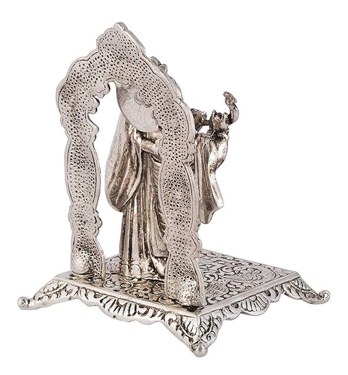 Silver Plated Radha Krishna Statue