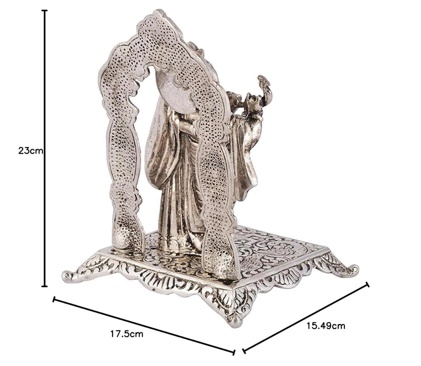 Silver Plated Radha Krishna Statue