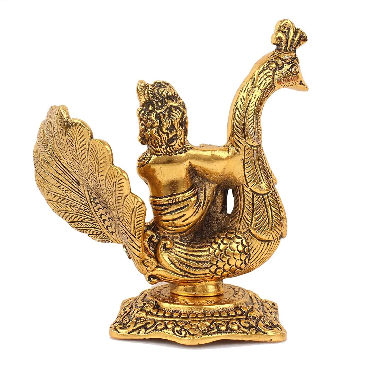 Golden Baby Krishna on Peacock