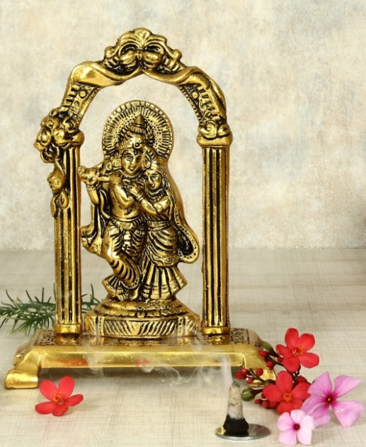 Gold Plated Handicraft Radha Krishna