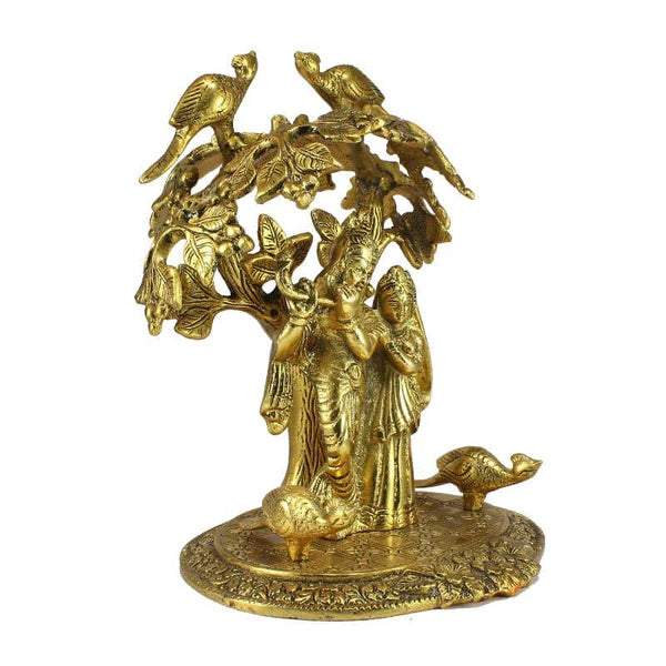  Gold Plated Radha Krishna Sitting Under Tree