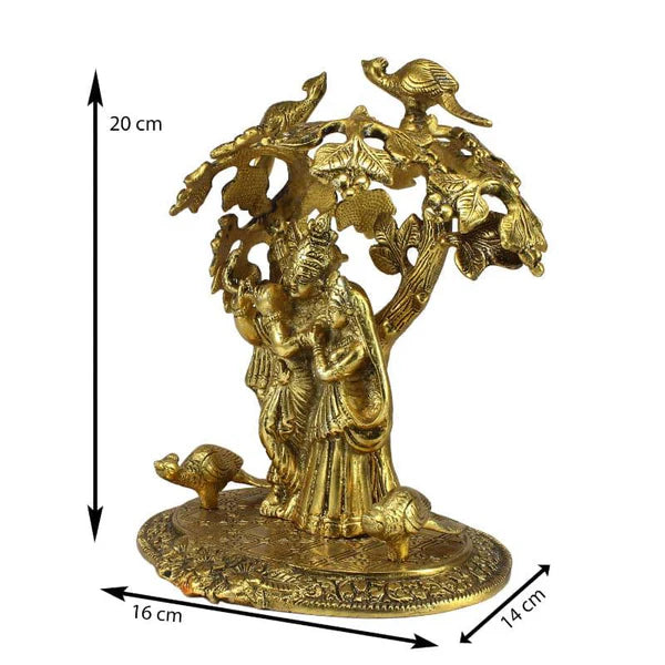  Gold Plated Radha Krishna Sitting Under Tree