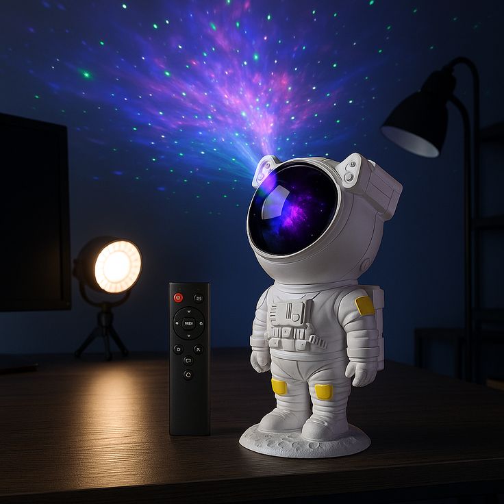 Astronaut Galaxy Projector Lamp – 360° Starry Sky & Nebula Light for Bedrooms