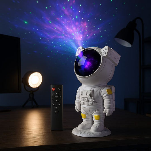 Astronaut Galaxy Projector Lamp – 360° Starry Sky & Nebula Light for Bedrooms