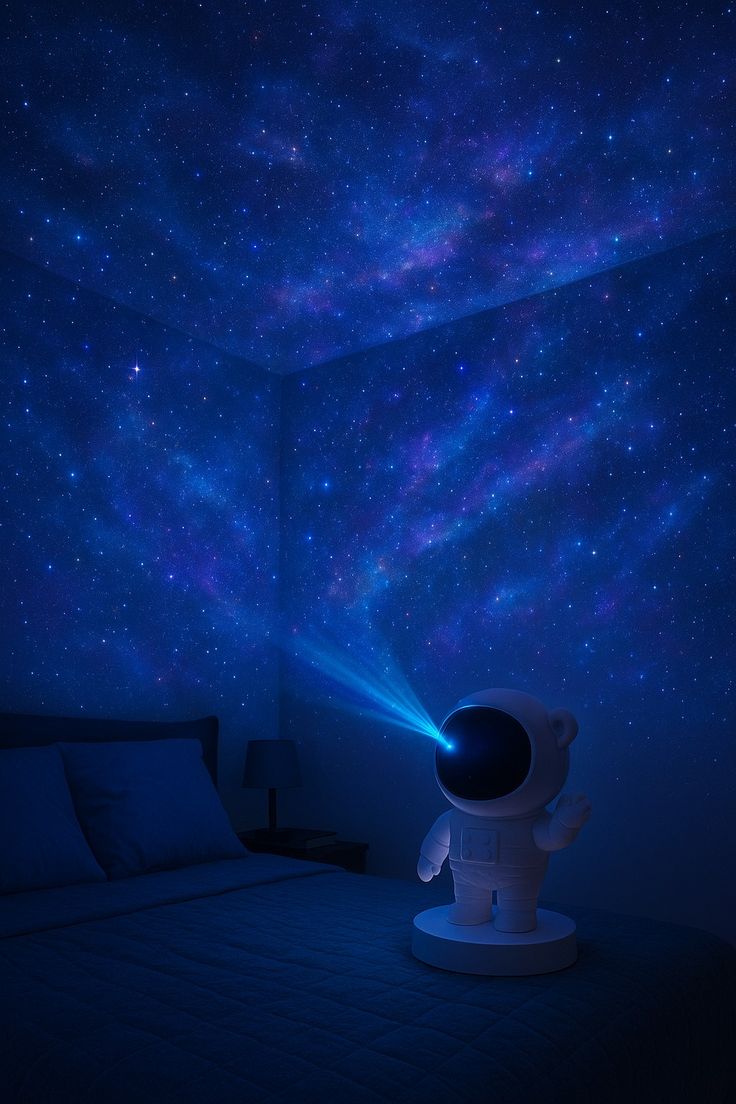 Astronaut Galaxy Projector Lamp – 360° Starry Sky & Nebula Light for Bedrooms