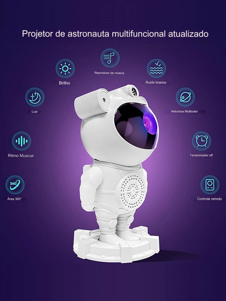 Astronaut Galaxy Projector Lamp – 360° Starry Sky & Nebula Light for Bedrooms